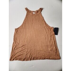 Melrose And Market High Neck Knit Tank Top Womens XL Brown